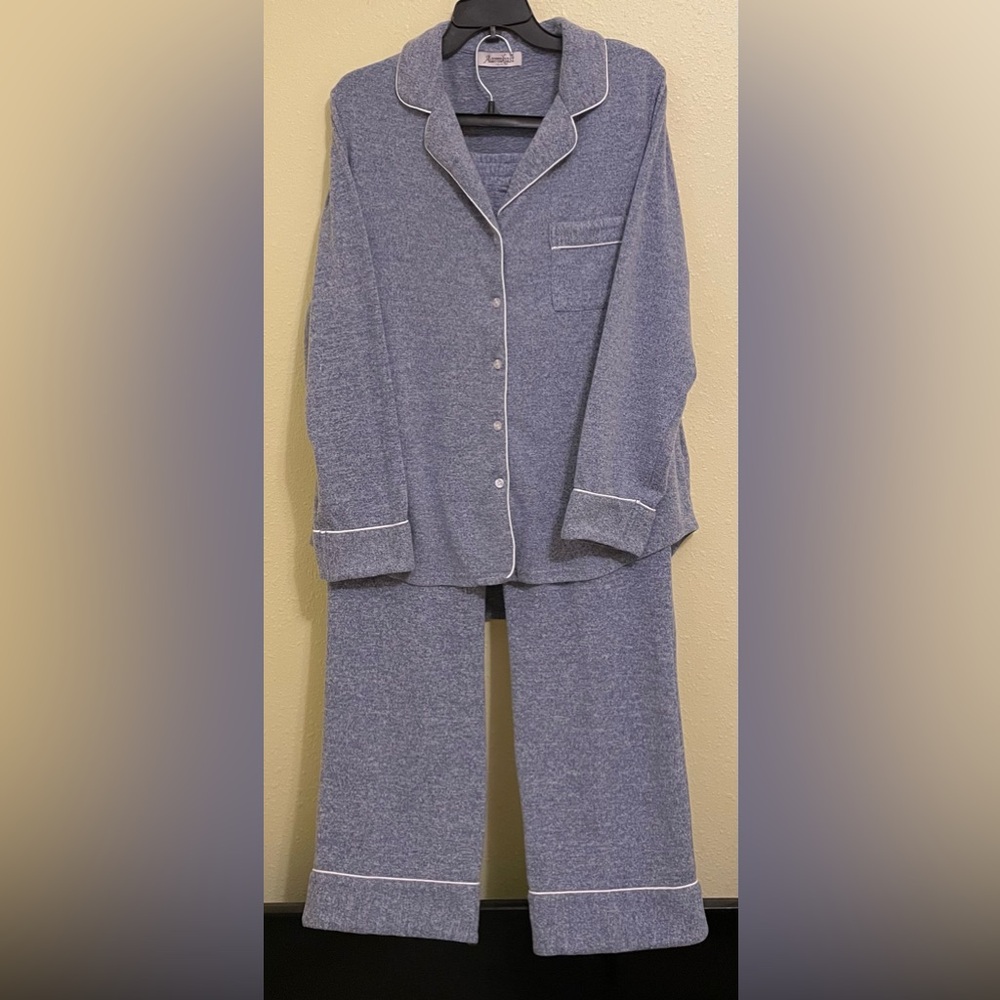 Aamikast Pajamas Set - Women's Size Large - Heathered Blue - Poly/Rayon/Spandex